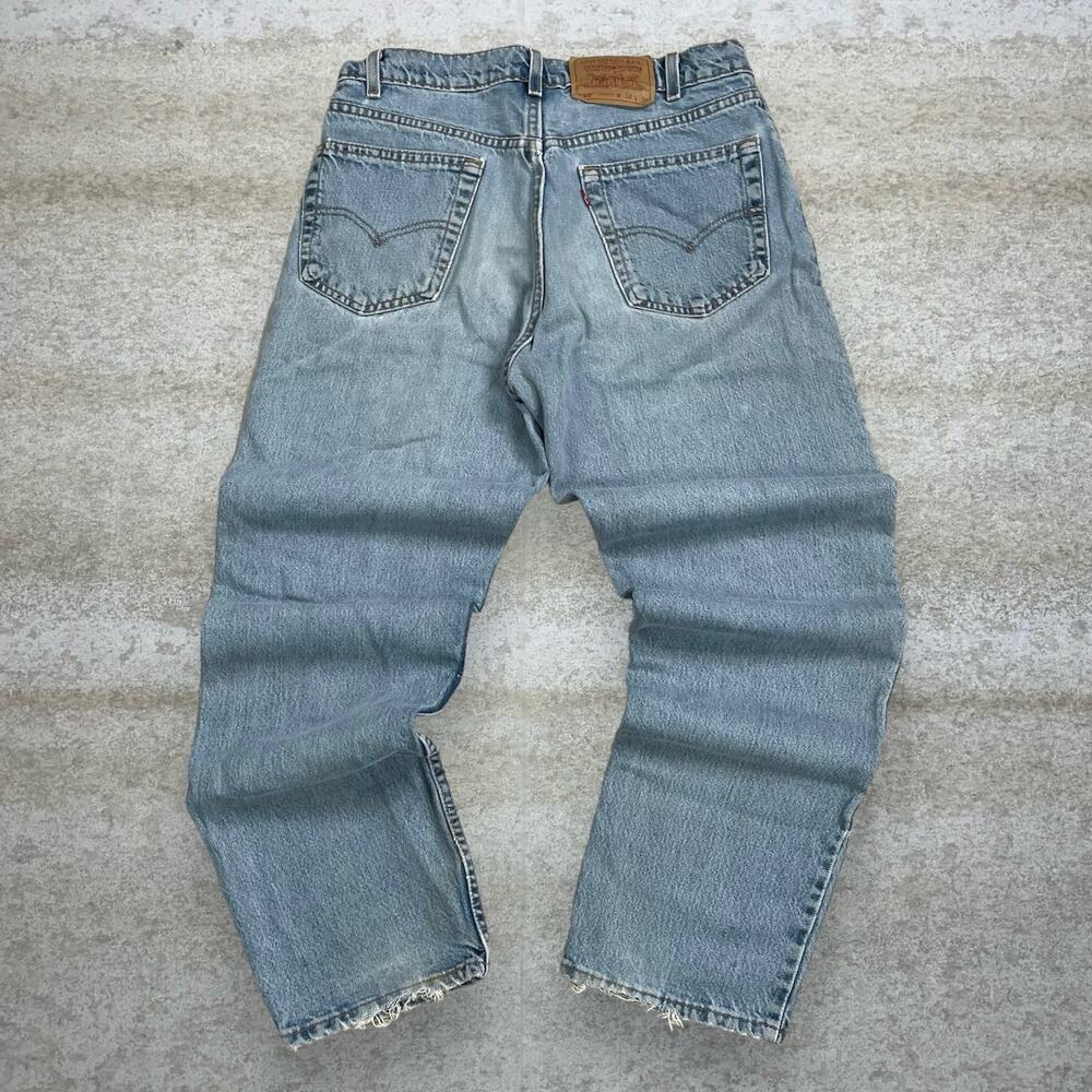 Vintage 90s Levis Jeans 550 34x30 Relaxed Fit Light Wash Denim Paper Tag Cotton